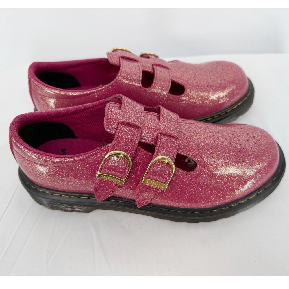 Dr. Martens 8065 Y Pink Glitter Mary Jane Double Strap Shoes 6 Whimsigoth 107-06 - Picture 6 of 16